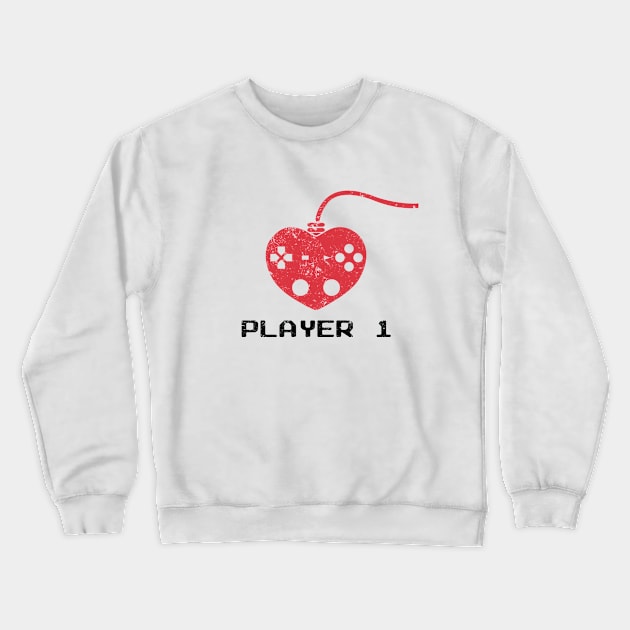 Video Gamer Heart Controller Player Valentines Couple TShirt Crewneck Sweatshirt by Freid